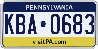 PA license plate KBA0683