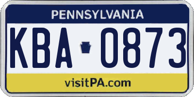 PA license plate KBA0873