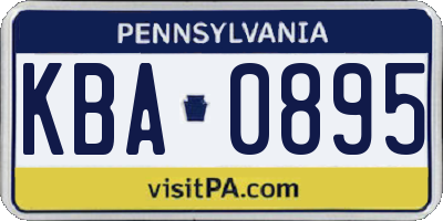PA license plate KBA0895
