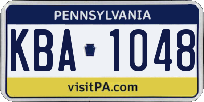 PA license plate KBA1048