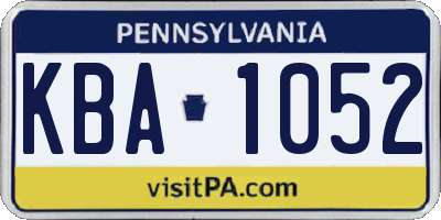 PA license plate KBA1052