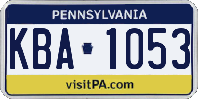 PA license plate KBA1053