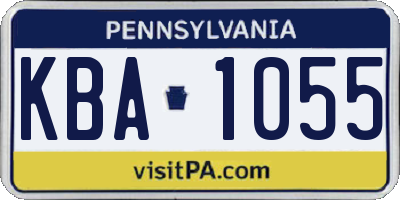 PA license plate KBA1055