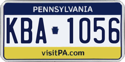 PA license plate KBA1056