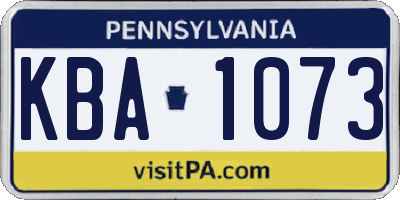 PA license plate KBA1073