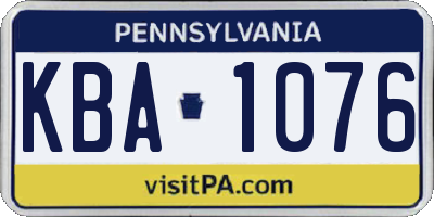 PA license plate KBA1076