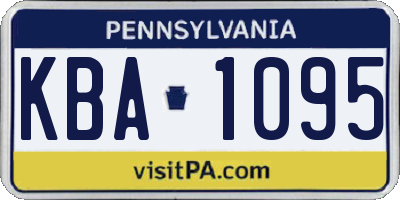 PA license plate KBA1095