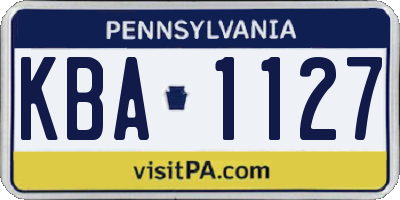 PA license plate KBA1127
