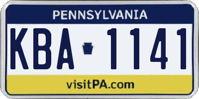 PA license plate KBA1141