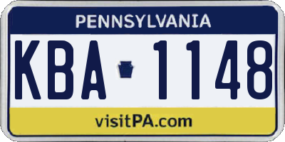 PA license plate KBA1148