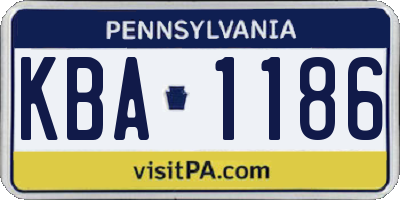 PA license plate KBA1186