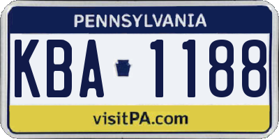 PA license plate KBA1188