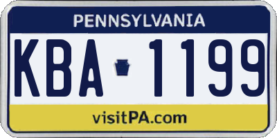 PA license plate KBA1199