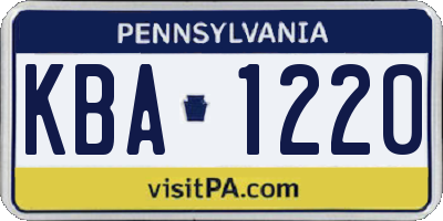 PA license plate KBA1220