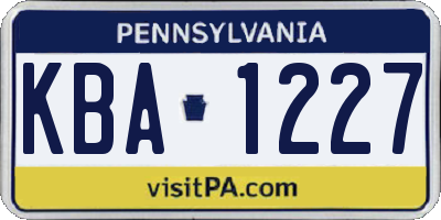 PA license plate KBA1227