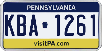 PA license plate KBA1261