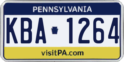PA license plate KBA1264