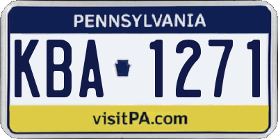 PA license plate KBA1271