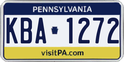 PA license plate KBA1272