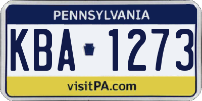 PA license plate KBA1273