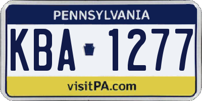 PA license plate KBA1277