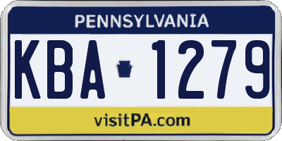 PA license plate KBA1279