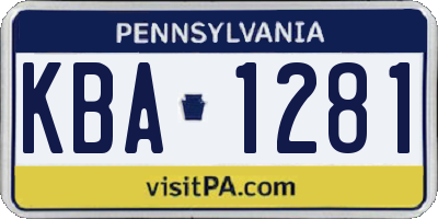 PA license plate KBA1281
