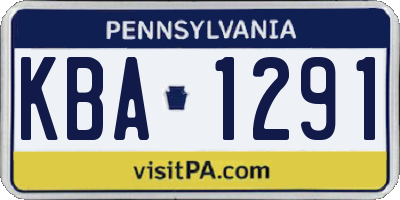 PA license plate KBA1291