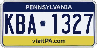 PA license plate KBA1327