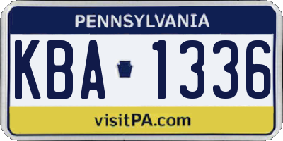 PA license plate KBA1336