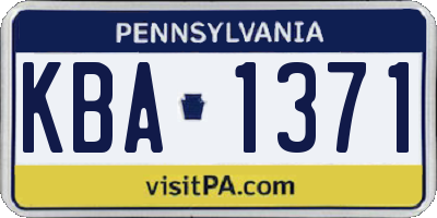 PA license plate KBA1371