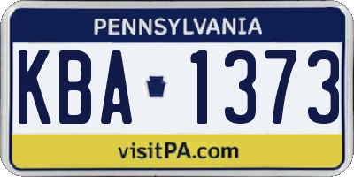 PA license plate KBA1373