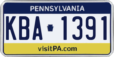 PA license plate KBA1391