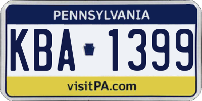 PA license plate KBA1399