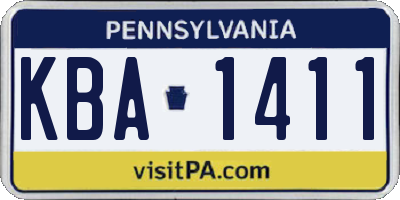 PA license plate KBA1411