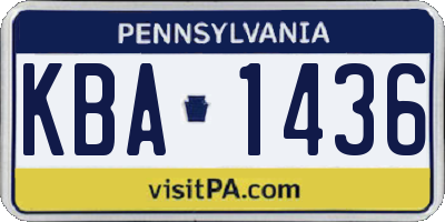 PA license plate KBA1436