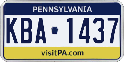 PA license plate KBA1437