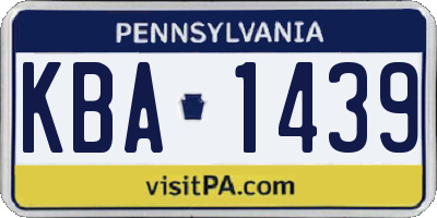 PA license plate KBA1439