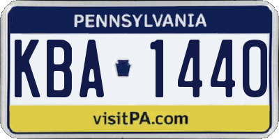 PA license plate KBA1440