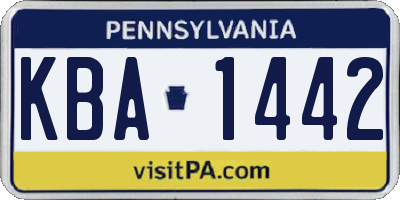 PA license plate KBA1442