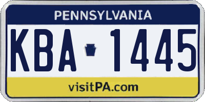 PA license plate KBA1445
