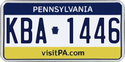PA license plate KBA1446