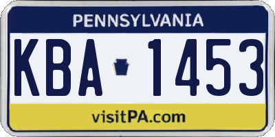 PA license plate KBA1453