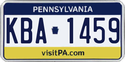 PA license plate KBA1459