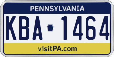 PA license plate KBA1464