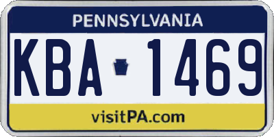 PA license plate KBA1469
