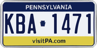 PA license plate KBA1471