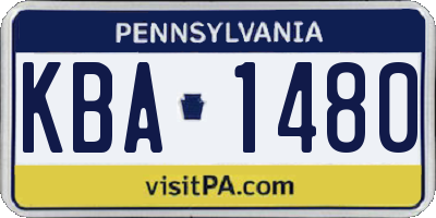 PA license plate KBA1480