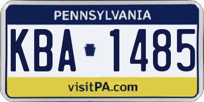 PA license plate KBA1485