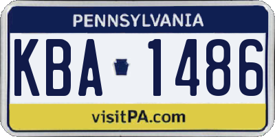 PA license plate KBA1486